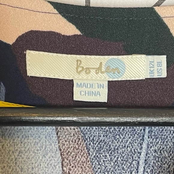 Boden | Easy Notch Floral Shift Dress 3/4 Sleeve Navy Size 8 Long - Picture 7 of 8